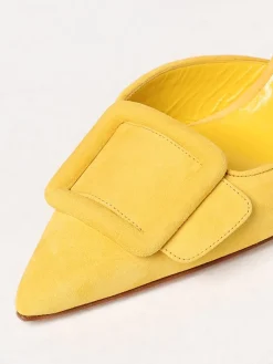 Slingback Mayslibi Manolo Blahnik in camoscio con fibbia decorativa