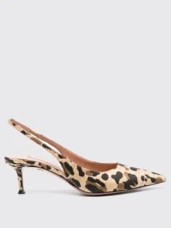 Slingback New Purist Aquazzura in rafia con ricamo animalier
