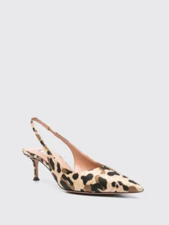 Slingback New Purist Aquazzura in rafia con ricamo animalier