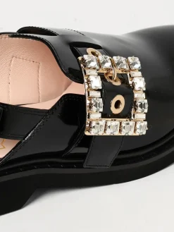 Slingback Roger Vivier in pelle spazzolata con fibbia gioiello