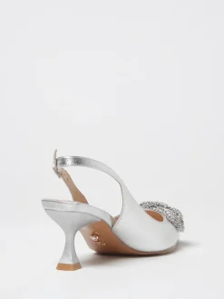 Slingback Sofia Twenty Fourhaitch in pelle laminata con fiore gioiello