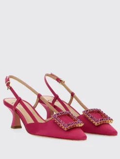 Slingback Stefi Roberto Festa in raso e pelle con fibbia gioiello