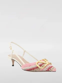 Slingback VLogo Signature Valentino Garavani in viscosa crochet e pelle