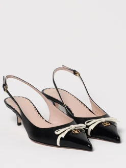 Slingback VLogo Signature Valentino Garavani in nappa e vernice con fiocco