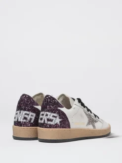 Sneakers Ball Star Golden Goose in pelle e glitter used