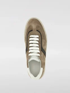 Sneakers Brunello Cucinelli in camoscio con monile