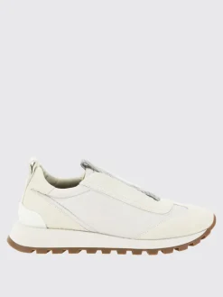 Sneakers Brunello Cucinelli in camoscio e nylon con monile