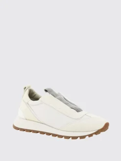 Sneakers Brunello Cucinelli in camoscio e nylon con monile