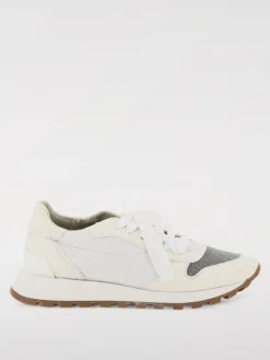Sneakers Brunello Cucinelli in camoscio e nylon con monile