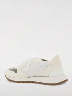 Sneakers Brunello Cucinelli in camoscio e nylon con monile