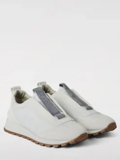 Sneakers Brunello Cucinelli in camoscio e nylon con monile
