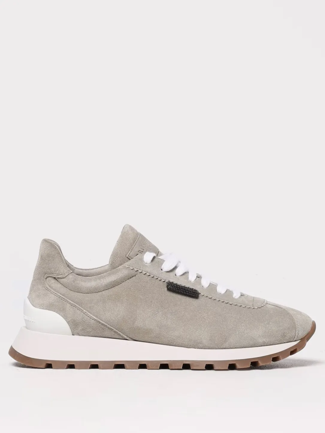 Sneakers Brunello Cucinelli in camoscio con monile