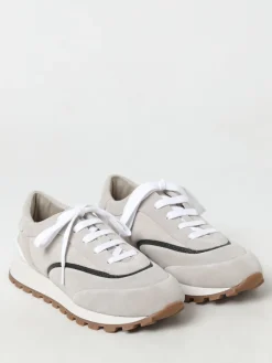 Sneakers Brunello Cucinelli in camoscio con monile