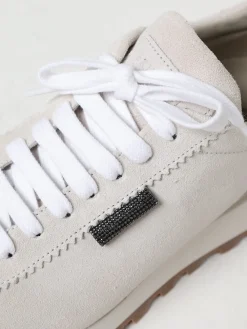 Sneakers Brunello Cucinelli in camoscio con monile