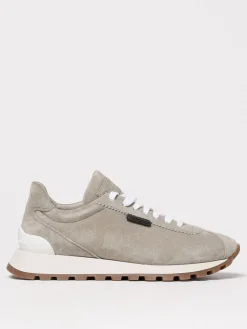 Sneakers Brunello Cucinelli in camoscio con monile applicato