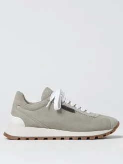 Sneakers Brunello Cucinelli in camoscio con monile