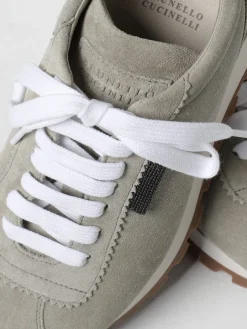 Sneakers Brunello Cucinelli in camoscio con monile