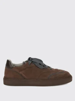 Sneakers Brunello Cucinelli in camoscio con monile