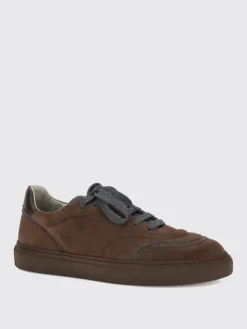 Sneakers Brunello Cucinelli in camoscio con monile
