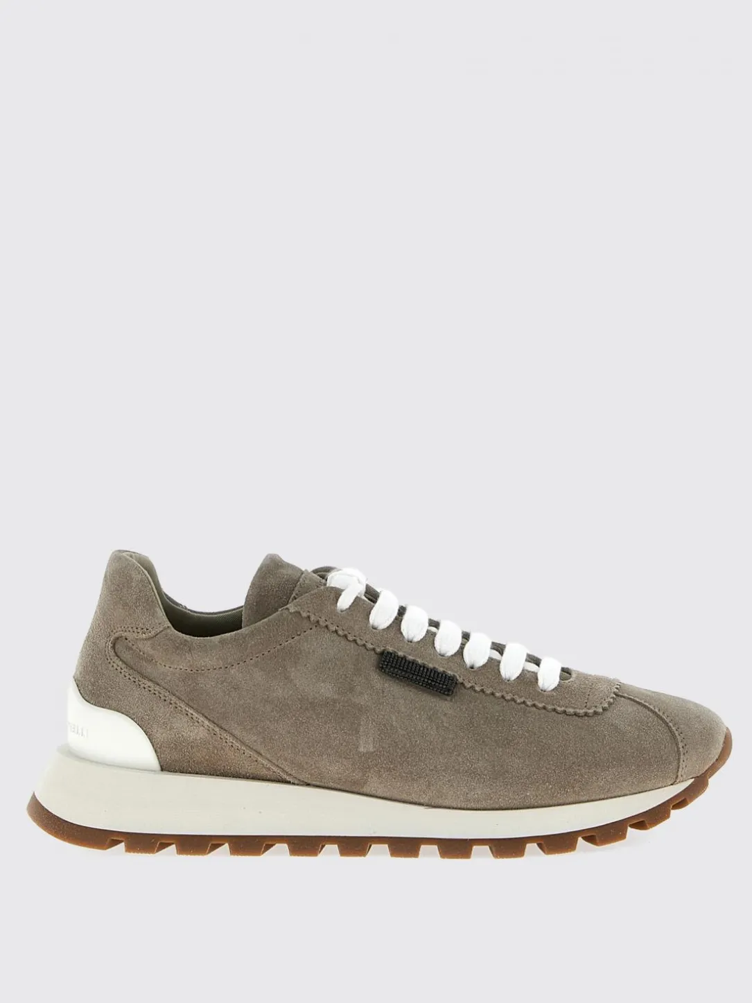 Sneakers Brunello Cucinelli in camoscio con monile