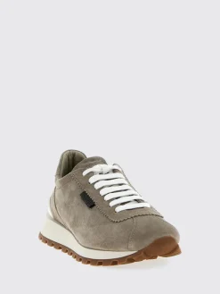 Sneakers Brunello Cucinelli in camoscio con monile