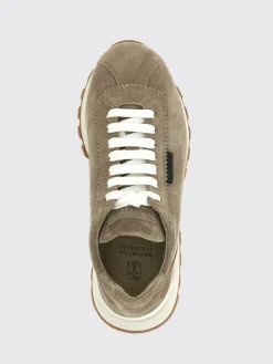 Sneakers Brunello Cucinelli in camoscio con monile