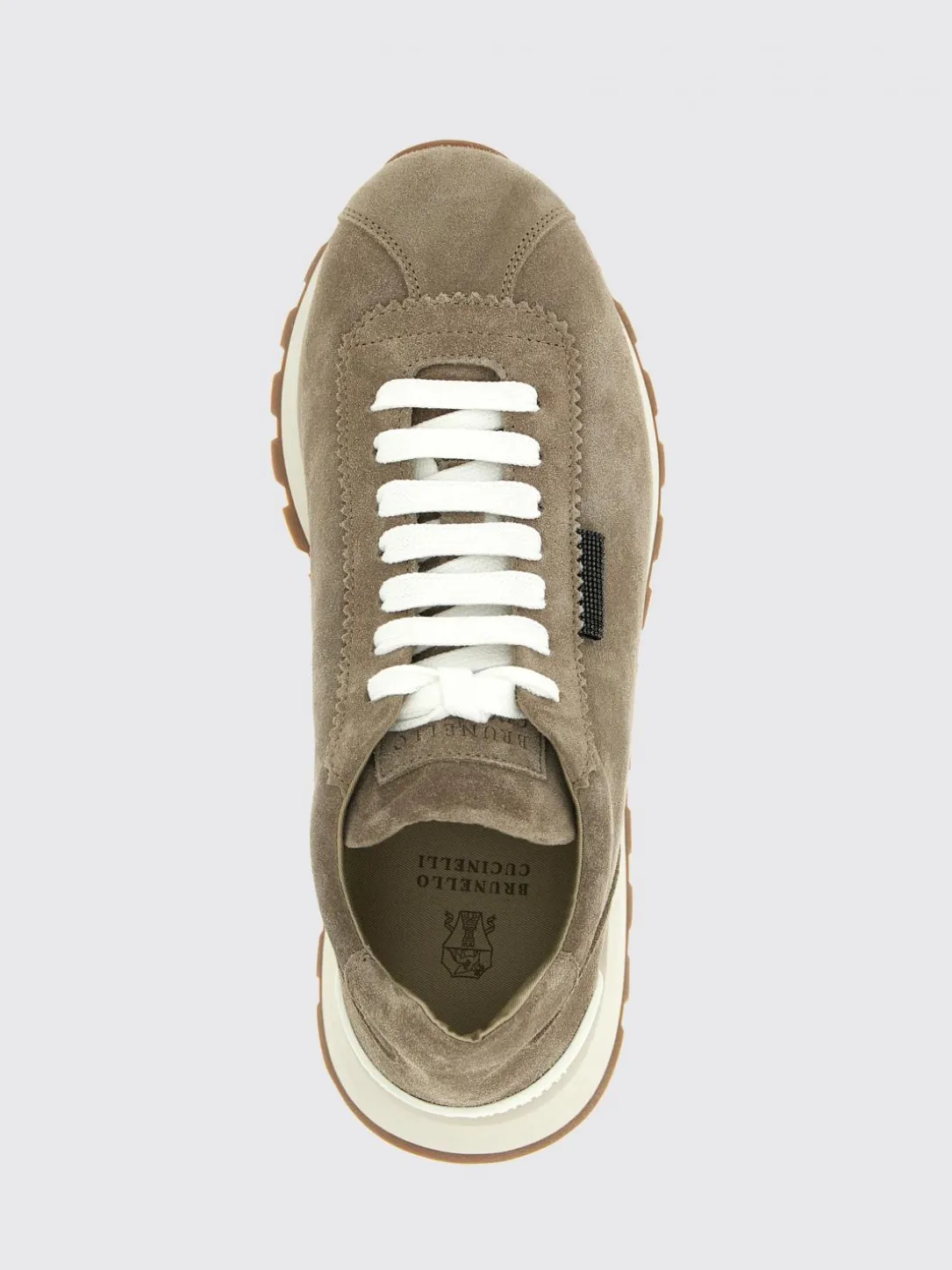 Sneakers Brunello Cucinelli in camoscio con monile