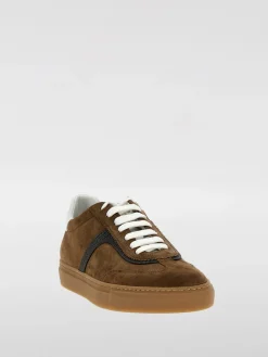 Sneakers Brunello Cucinelli in camoscio con monile