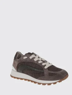 Sneakers Brunello Cucinelli in camoscio e canvas