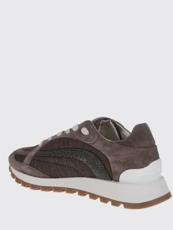 Sneakers Brunello Cucinelli in camoscio e canvas