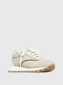 Sneakers Brunello Cucinelli in camoscio con monile