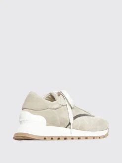 Sneakers Brunello Cucinelli in camoscio con monile