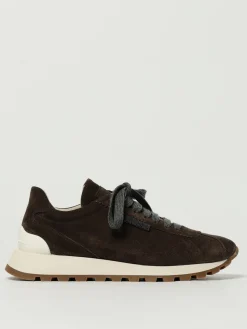 Sneakers Brunello Cucinelli in camoscio con monile