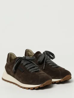 Sneakers Brunello Cucinelli in camoscio con monile