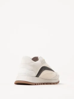 Sneakers Brunello Cucinelli in camoscio e canvas con monile