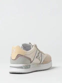 Sneakers Conny Premiata in camoscio e nylon con strass applicati