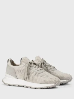 Sneakers Doucal's maglia stretch e camoscio