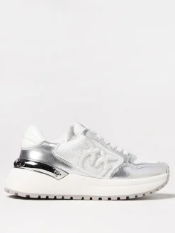 Sneakers Gem Pinko in pelle laminata e mesh