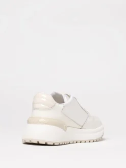 Sneakers Gem Pinko in pelle e raso con Love Birds di strass