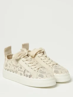 Sneakers Lauren Chloé in pizzo traforato e pelle
