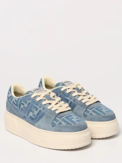 Sneakers Match Fendi in camoscio e misto cotone con FF jacquard