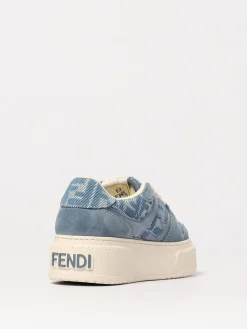 Sneakers Match Fendi in camoscio e misto cotone con FF jacquard