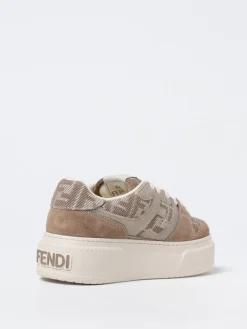 Sneakers Match Fendi in camoscio e misto cotone con FF jacquard
