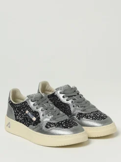 Sneakers Medalist Autry in pelle laminata e canvas con glitter a pois