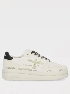 Sneakers Micol Premiata in pelle con strass applicati