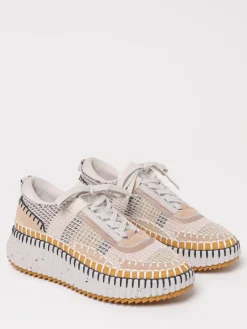 Sneakers Nama Chloè in tessuto ricamato e pelle sintetica