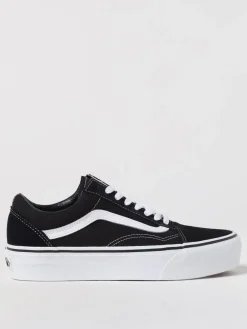 Sneakers Old Skool Platform Vans in canvas a quadretti e camoscio