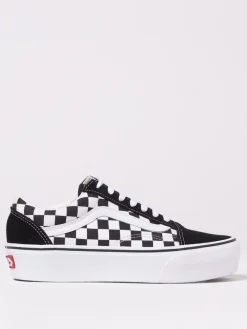 Sneakers Old Skool Platform Vans in canvas a quadretti e camoscio