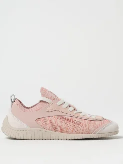 Sneakers Reby Pinko in camoscio e maglia traforata