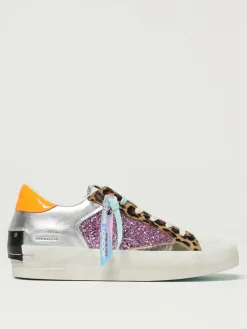 Sneakers Sk8 Deluxe Wedge Crime London in pelle e glitter
